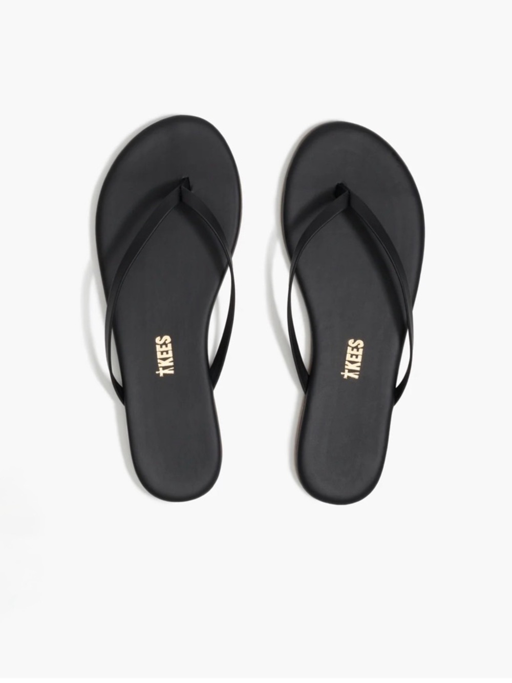 TKEES Women's Slim Strap Flip Flop Sandals in Black - 9